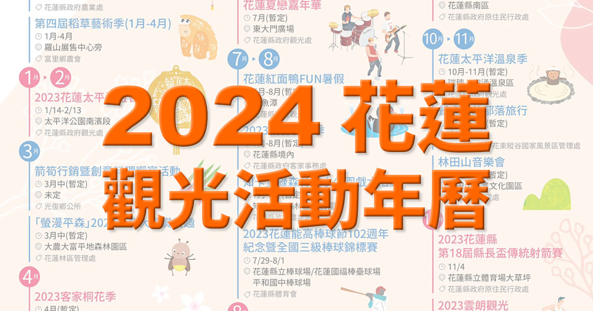 2024 花蓮觀光活動年曆
